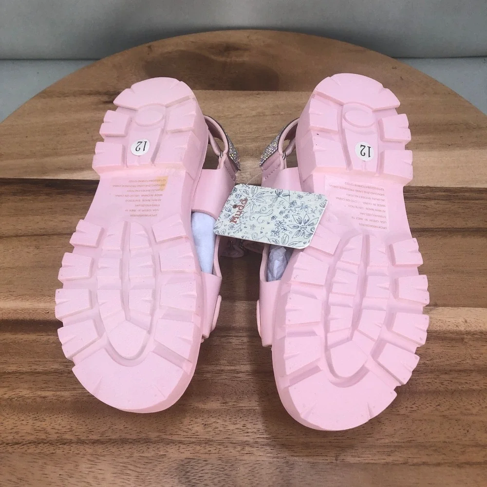 Mudd Muddygirl Pink Rhinestone Embellished Chunky Sole Sport Sandals Toddler 12
